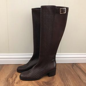Cole Haan 5 1/2 B Tall Boot buckle heel
